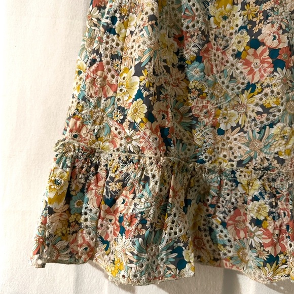 Vintage/Boho 70s-Inspired Embroidered Floral Mini Skirt Solitaire Size XL - Picture 5 of 13